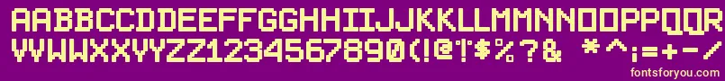 PixelsplitterBold Font – Yellow Fonts on Purple Background