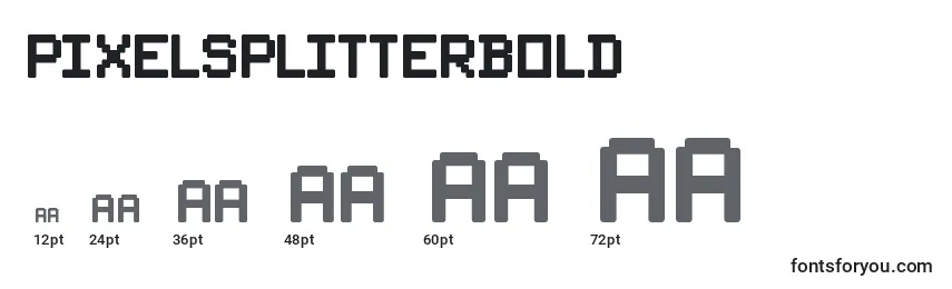 Размеры шрифта PixelsplitterBold