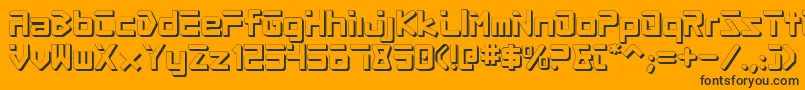 ProcyonShadow-Schriftart – Schwarze Schriften auf orangefarbenem Hintergrund