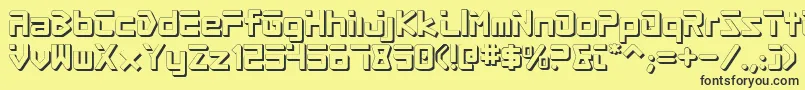 ProcyonShadow Font – Black Fonts on Yellow Background