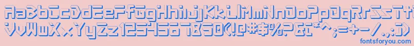 フォントProcyonShadow – ピンクの背景に青い文字