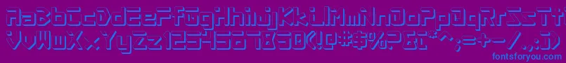 ProcyonShadow-Schriftart – Blaue Schriften auf violettem Hintergrund