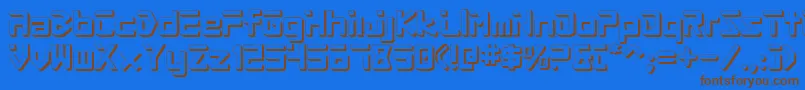 ProcyonShadow-Schriftart – Braune Schriften auf blauem Hintergrund