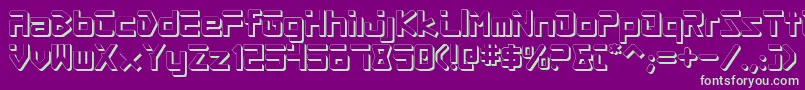 ProcyonShadow Font – Green Fonts on Purple Background