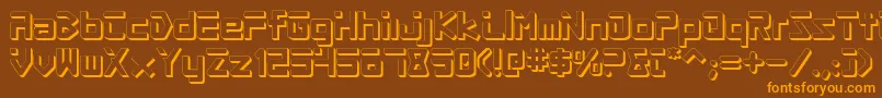 ProcyonShadow-Schriftart – Orangefarbene Schriften auf braunem Hintergrund