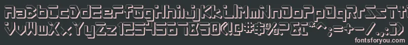 ProcyonShadow-Schriftart – Rosa Schriften auf schwarzem Hintergrund
