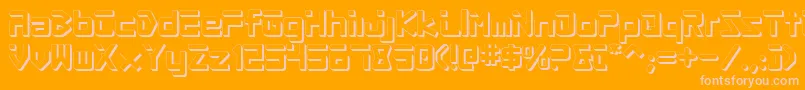 ProcyonShadow-Schriftart – Rosa Schriften auf orangefarbenem Hintergrund