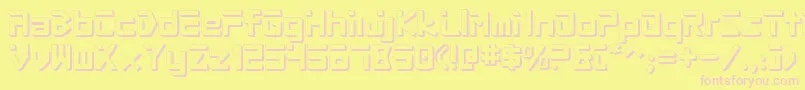 ProcyonShadow-Schriftart – Rosa Schriften auf gelbem Hintergrund