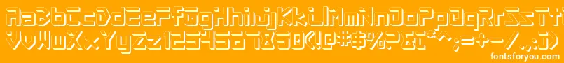 ProcyonShadow-Schriftart – Weiße Schriften auf orangefarbenem Hintergrund