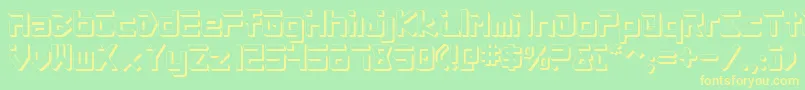 ProcyonShadow Font – Yellow Fonts on Green Background