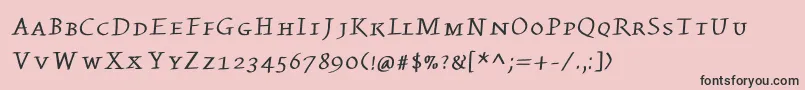 Kleinswrittencaps-Schriftart – Schwarze Schriften auf rosa Hintergrund