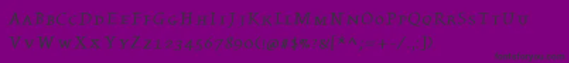 Kleinswrittencaps-Schriftart – Schwarze Schriften auf violettem Hintergrund