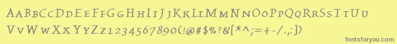 Kleinswrittencaps Font – Gray Fonts on Yellow Background