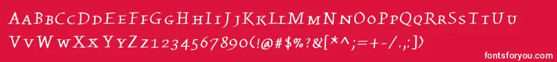 Kleinswrittencaps Font – White Fonts on Red Background