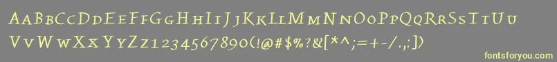 Kleinswrittencaps Font – Yellow Fonts on Gray Background