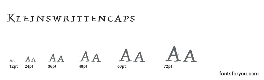 Größen der Schriftart Kleinswrittencaps