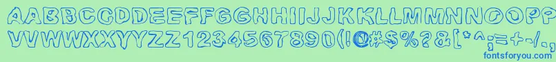 Huhtikuu Font – Blue Fonts on Green Background