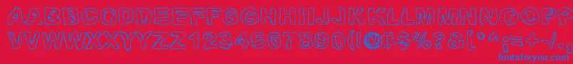 Huhtikuu Font – Blue Fonts on Red Background