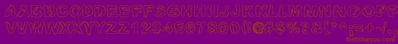 Huhtikuu-Schriftart – Braune Schriften auf violettem Hintergrund