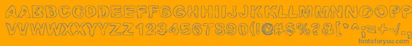 Huhtikuu-Schriftart – Graue Schriften auf orangefarbenem Hintergrund