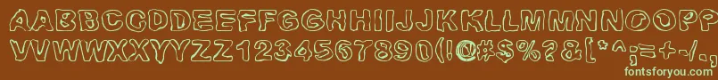 Huhtikuu Font – Green Fonts on Brown Background