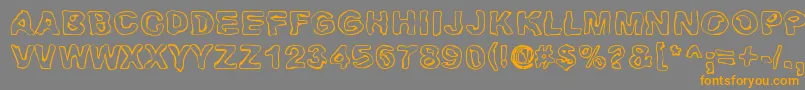 Huhtikuu-Schriftart – Orangefarbene Schriften auf grauem Hintergrund