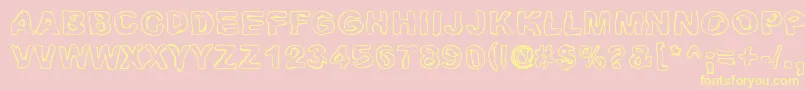 Huhtikuu Font – Yellow Fonts on Pink Background