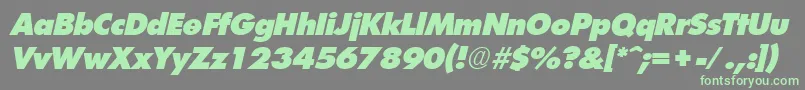 FuturistextraheavyItalic Font – Green Fonts on Gray Background