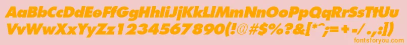 FuturistextraheavyItalic Font – Orange Fonts on Pink Background