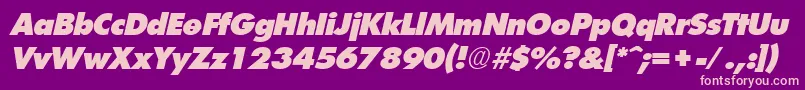 FuturistextraheavyItalic Font – Pink Fonts on Purple Background