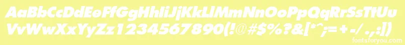 fuente FuturistextraheavyItalic – Fuentes Blancas Sobre Fondo Amarillo