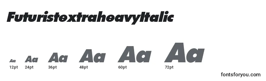 FuturistextraheavyItalic Font Sizes
