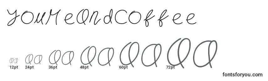 YouMeAndCoffee Font Sizes