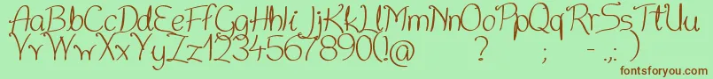 NiceWritten Font – Brown Fonts on Green Background