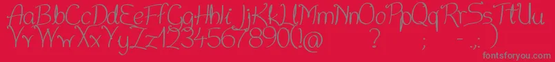 NiceWritten Font – Gray Fonts on Red Background