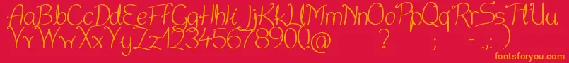 NiceWritten Font – Orange Fonts on Red Background