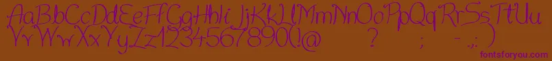 NiceWritten Font – Purple Fonts on Brown Background