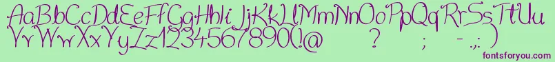 NiceWritten Font – Purple Fonts on Green Background