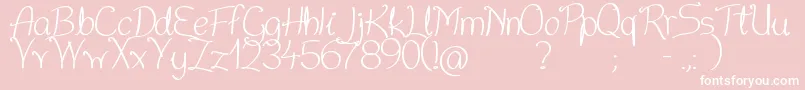 NiceWritten Font – White Fonts on Pink Background