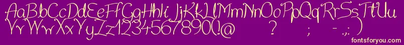 NiceWritten Font – Yellow Fonts on Purple Background