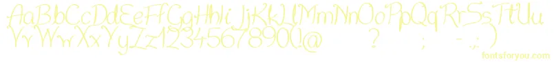 NiceWritten Font – Yellow Fonts on White Background