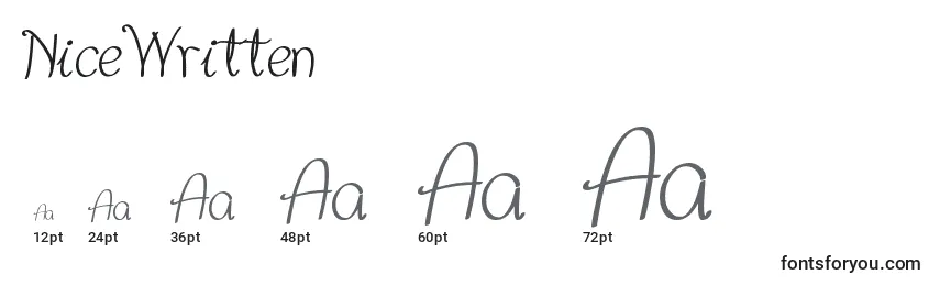 NiceWritten Font Sizes