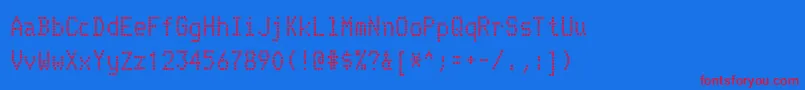 TelidoninkrgBold Font – Red Fonts on Blue Background