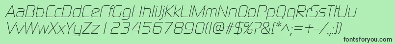 ModaernelightItalic Font – Black Fonts on Green Background