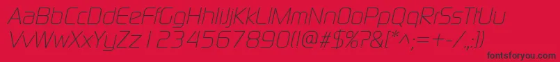 ModaernelightItalic Font – Black Fonts on Red Background