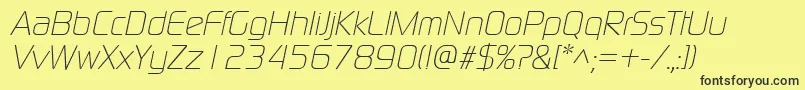 ModaernelightItalic Font – Black Fonts on Yellow Background