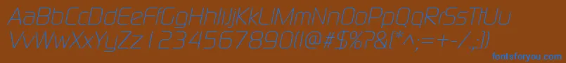 ModaernelightItalic Font – Blue Fonts on Brown Background