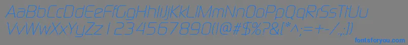 ModaernelightItalic Font – Blue Fonts on Gray Background