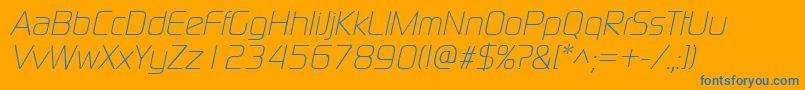 ModaernelightItalic Font – Blue Fonts on Orange Background