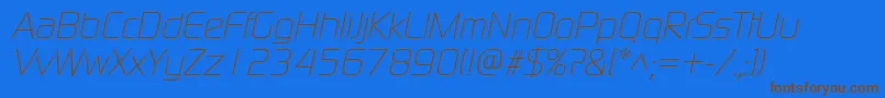 ModaernelightItalic Font – Brown Fonts on Blue Background